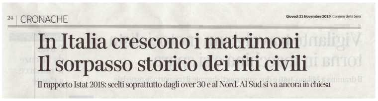 Articolo Sera matrimonio