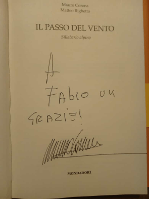 Mauro Corona dedica a me